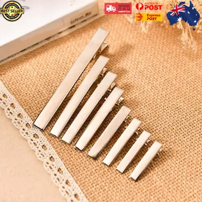 Bulk Small Medium Silver Crocodile Alligator Clips Bow Blank Hair Clip DIY Craft • $9.55