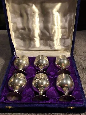 Cased Set Of 6 Miniature Epns Goblets • £10