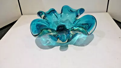 Murano Sommerso Petal Shaped Glass Bowl • £30