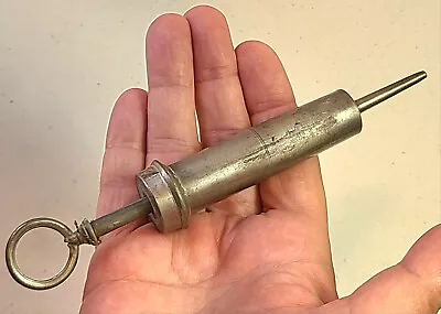 Large 6  Antique Vintage Dr. Medical Scientific Instrument Pewter Syringe • $11.99