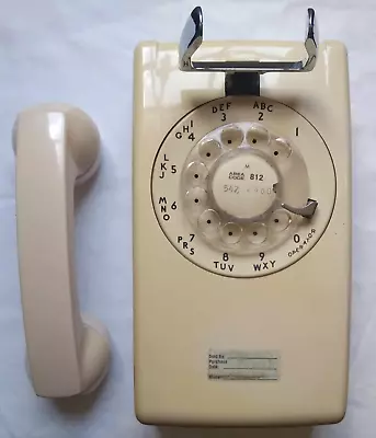 Vintage Beige Bell Systems Western Electric Rotary Wall Phone 554 BMP UNTESTED • $37.99