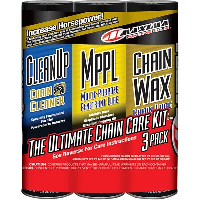 Maxima Racing Oil Motorcycle Chain Care Kit Bundle: Clean Up MPPL & Chain Wax • $40.68