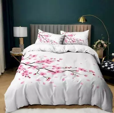 Cherry Blossom Doona Quilt Duvet Cover Set Pillowcase Double Queen King Size Bed • $29.31