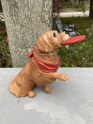 Vintage Universal Statuary Sculpture Golden Retriever With Frisbee Large Dog • $65