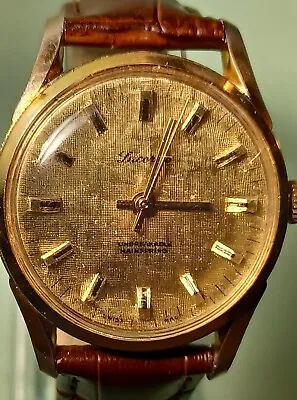 Vintage Lucerne Gold Dial Men's Wristwatch • $50