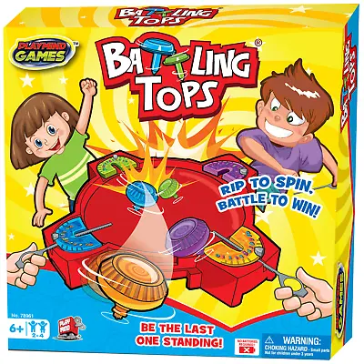 Battling Tops-Classic Spinning Tops Game For 2-4 Players-Insert Press & Pull! • $24.99