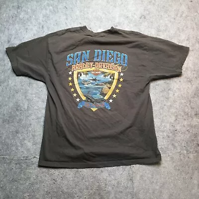 $24.95 • Buy Harley Davidson Fighter Jet T Shirt Mens XL Gray San Diego Aircraft Carrier Logo