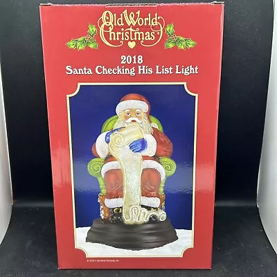 MERCK OLD WORLD CHRISTMAS LIGHT 2018 SANTA CHECKING HIS LIST! NIB Free Shipping! • $99.99