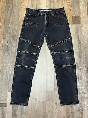 Versace V 19-69 Italia Abbigliamento Sportivo Mens Jeans 34x32 Black Zip Accent • $75