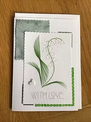 Hand Made Stitched Birthday  Card  With Love Lily Of The Valley • £3.70