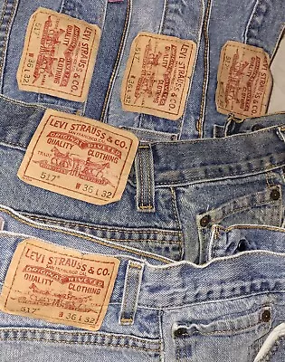 Lot Of 5 Vintage Red Tag Levis 517 Boot Cut Jeans. Men's 36x32 • $42