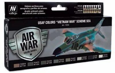 Vallejo Paint 71204 USAF Vietnam War Scheme SEA Model Air Paints (Set Of 8) • $26.09