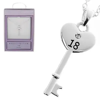 Silver Plated Necklace Special 18th Birthday Key Pendant Equilibrium • £10.49