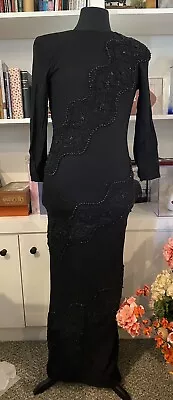 Dress Size 8 Victoria Royal Ltd Vintage Beaded Long Cocktail Formal One Of  Kind • $399.99