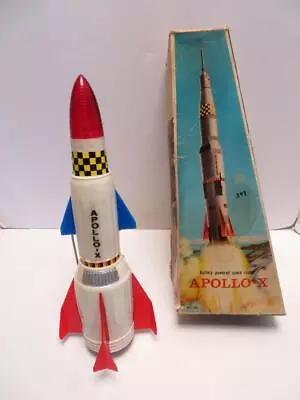 Vintage 1960s Battery Operated Apollo-X Space Rocket WORKS (a) • $49.97