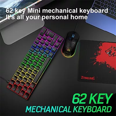 Dragon K585 T60RGB Mechanical Gaming Keyboard Red Switch Gaming Keyboard Quiet • $64.69