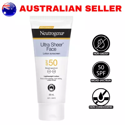 Neutrogena Ultra Sheer Face Lotion Sunscreen Broad-Spectrum UVA/UVB SPF 50 88ml • $11.99