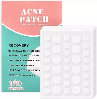 Rnitle Acne Patches[180 Pcs]Hydrocolloid Dressing CoverDots For One Size  • £5.22