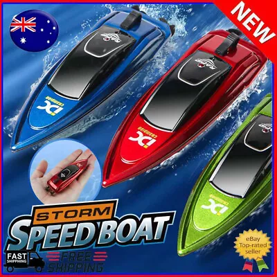 Mini RC Boats 2.4G High Speed Racing Boat 4CH Remote Control W/ LED Light Toys • $18.36