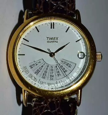 Rare Timex Watch Perpetual Calendar LA 395 Quartz 1976 • $45