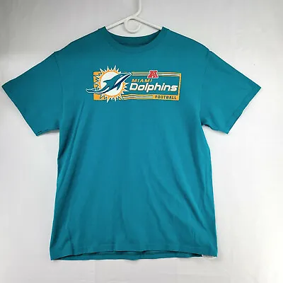 NFL Team Apparel Mens Size L Turquoise Miami Dolphins Football S/S T-Shirt • $17.99