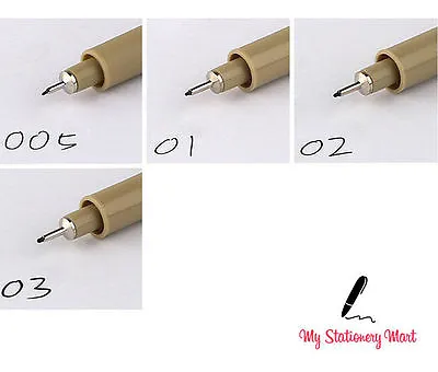 £3.99 • Buy 4 Black Fineliners Pens Fine Line Pen Fine Liner Drawing Black Pigment Ink Set