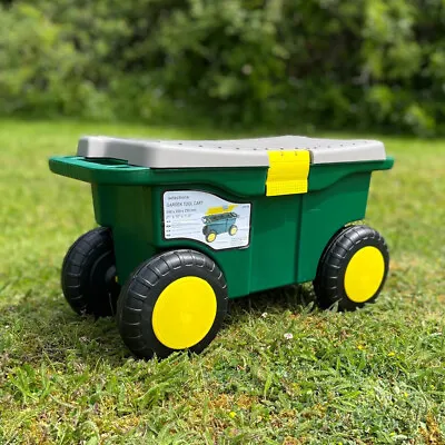 Rolling Sit On Garden Tool Storage Cart Patio Weeding Store • £24.99