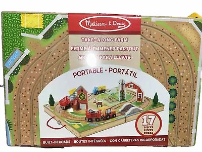 Melissa & Doug Take-Along Railroad 17-Piece Portable Tabletop Wooden Playset • $12.01