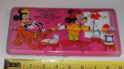 Vtg Donald Duck Mickey Mouse Water Couleurs Paint Tin Litho Box England Page • $12.95