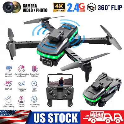 2023 New RC Drone W/ 4K HD Dual Camera WiFi FPV Foldable Quadcopter + 3 Battery • $38.99