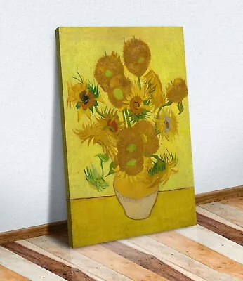 CANVAS WALL ART ARTWORK FRAMED PICTURE PRINT Vincent Van Gogh Sunflowers • £64.99