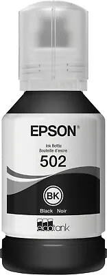 Epson 502 EcoTank Ink Black Ultra High Capacity Bottle 127 Ml  Genuine (Sealed) • $15.99