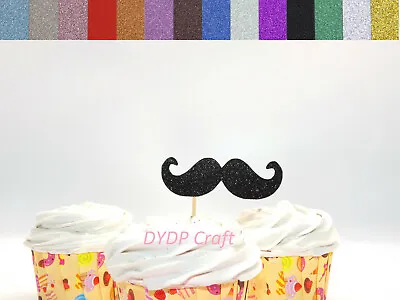 Mustache Cupcake Toppers Little Man Party Decorations Mr. Onederful Party  • £7