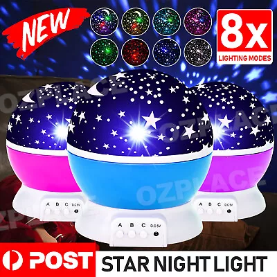 $15.95 • Buy Kids Room LED Night Light Star Galaxy Projector Lamp Rotating Starry Baby Gift