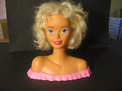 Vintage 1988 Mattel Barbie Head Styling Head Make Me Pretty Blonde Curly • $5
