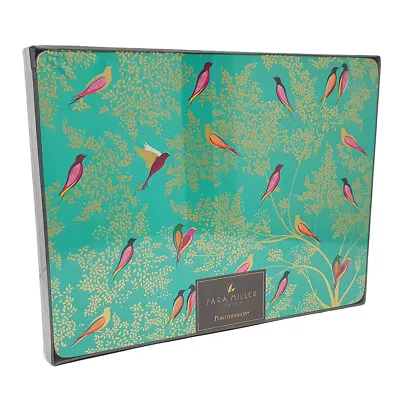 Sara Miller London Placemats Green Birds Set Of Four Cork Based From Portmeirion • £23.10