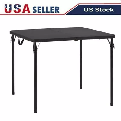 34  Square Resin Fold-in-Half Table Rich Black Free  Shipping • $36.69