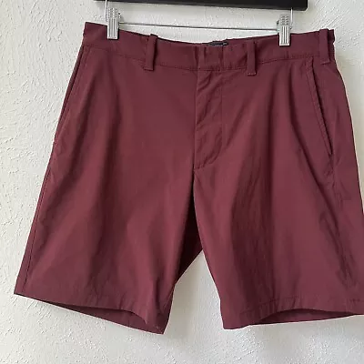 J CREW Tech Shorts Mens Sz 32 Bordeaux Red 9  Inseam Stretch • $20