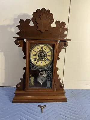 RARE 1800's WATERBURY Black Walnut Shelf Clock  • $240.18