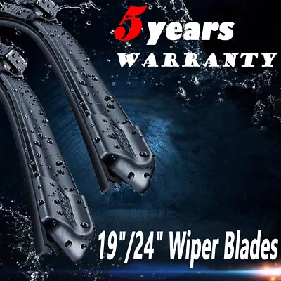 19 +24  High Quality J-hook Windshield Wiper Blades Bracketless Frameless • $7.98