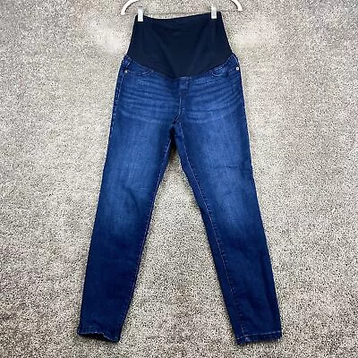 Isabel Maternity By Ingrid & Isabel Pull On Skinny Jeans 6 Blue Denim Full Panel • $15.95