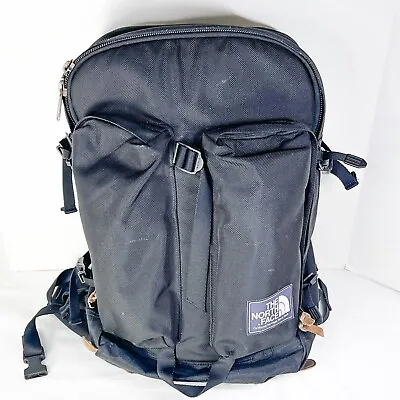 North Face Crevis Backpack Black With Leather Detail 19  X 12  X 9  • $38