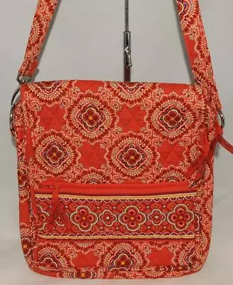 Vera Bradley ~ Red Orange Paprika Pattern - Mailbag Crossbody Purse 12  X 13  • $45.46