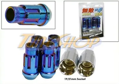 Muteki Sr48 4 Wheels Lock Lug Nuts Set 12x1.5 1.5 Acorn Rims Open End Neo-blue H • $37.95