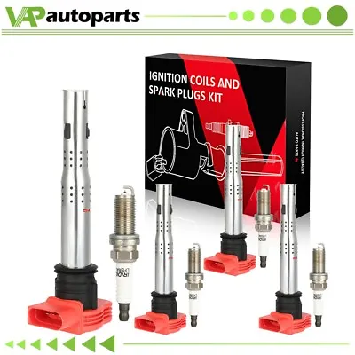 $54.99 • Buy 4 Ignition Coil Spark Plug Pack For Audi TT A4 VW Golf Jetta GTI 2.0L 2.0T UF529