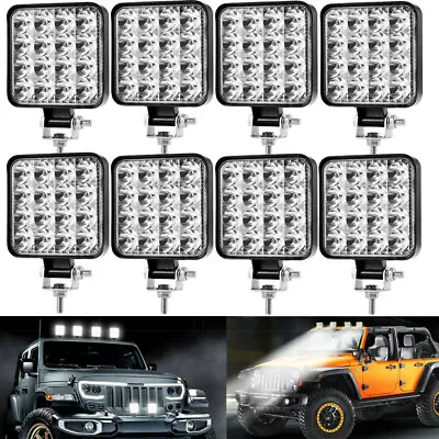 8PCS 48W LED Work Light Truck OffRoad Tractor Flood Lights Lamp 12V-24V Square • $29.68