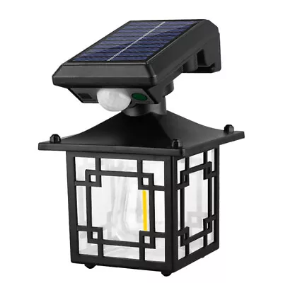 Solar Wall LED Light Lantern Motion Sensor Outdoor Dusk To Dawn Porch Fence Lamp • $19.17