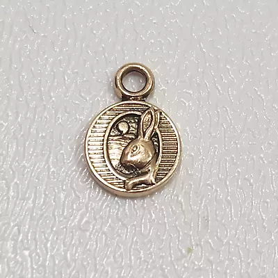 14K Yellow Gold Rabbit Bunny Charm Pendant Medal • $90