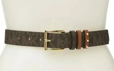Michael Kors Belt Chocolate Mk Logo Reinforced Triple Belt Loop With Studs  • $37.99