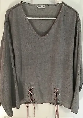 TRIBE A People United Hand Loomed Shirt Medieval Peasant? L/XL Bust 48  EXC COND • $32